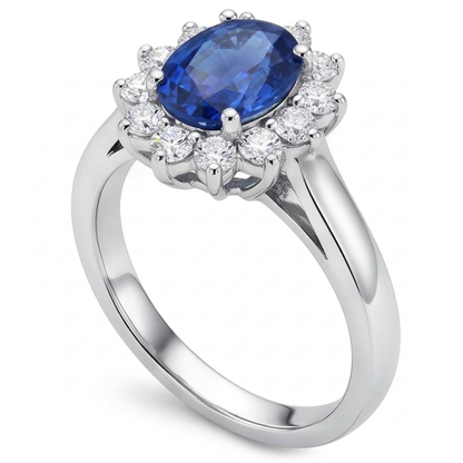 Natural Real ( Not Lab Grown )  Oval Cut Burmese Sapphire Ring