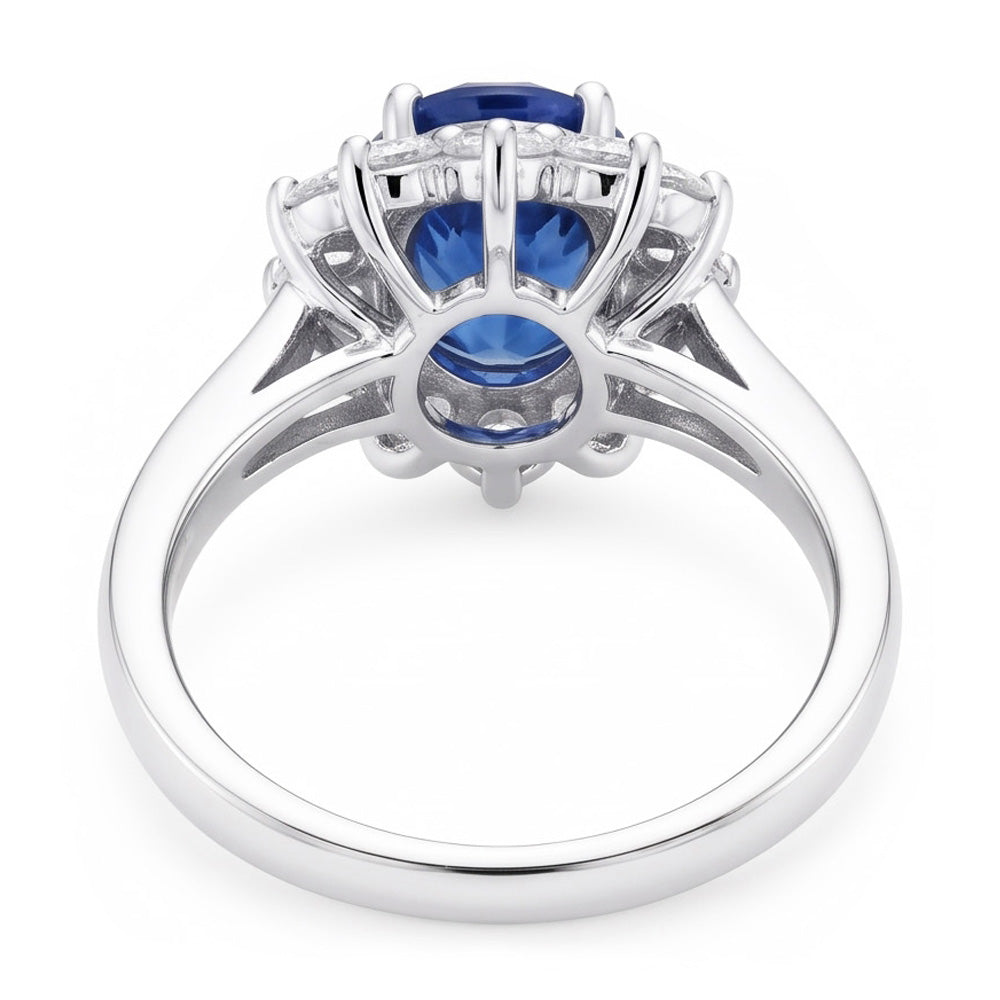Natural Real ( Not Lab Grown )  Oval Cut Burmese Sapphire Ring