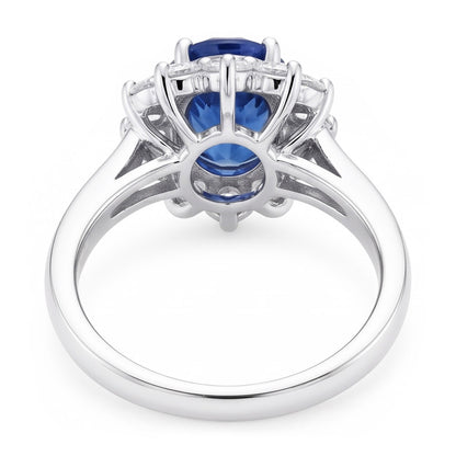 Natural Real ( Not Lab Grown )  Oval Cut Burmese Sapphire Ring