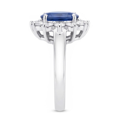 Natural Real ( Not Lab Grown )  Oval Cut Burmese Sapphire Ring