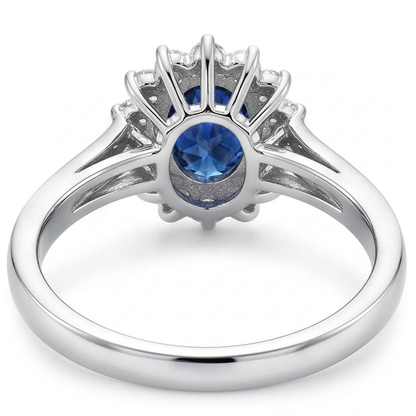 Natural Real ( Not Lab Grown )  Oval Cut Burmese Sapphire Ring