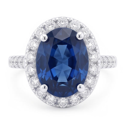 Natural Real ( Not Lab Grown )  Oval Sapphire Engagement Ring For Women