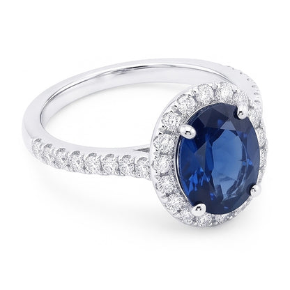 Natural Real ( Not Lab Grown )  Oval Sapphire Engagement Ring For Women