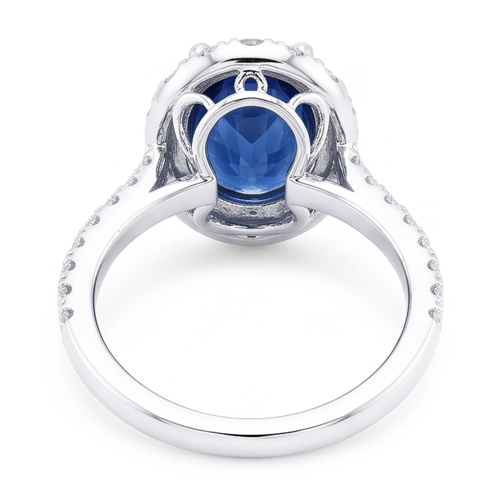 Natural Real ( Not Lab Grown )  Oval Sapphire Engagement Ring For Women