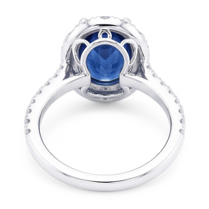 Natural Real ( Not Lab Grown )  Oval Sapphire Engagement Ring For Women