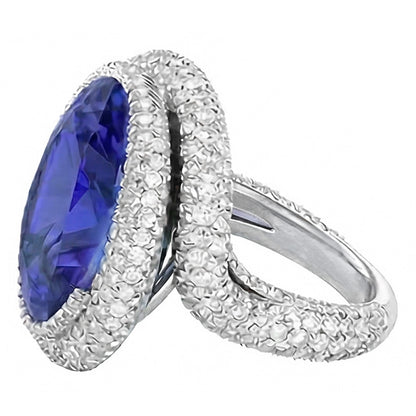 Natural Real ( Not Lab Grown )  Oval Sapphire Gold Cocktail Ring