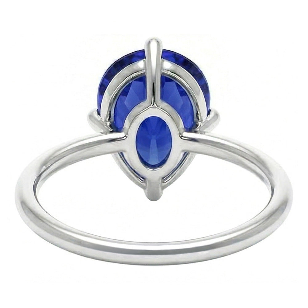 Natural Real ( Not Lab Grown )  Pear Cut Gemstone Ring 2 Ct Solitaire Sri Lankan Sapphire