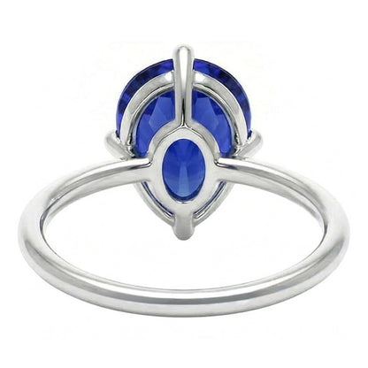 Natural Real ( Not Lab Grown )  Pear Cut Gemstone Ring 2 Ct Solitaire Sri Lankan Sapphire