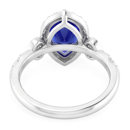 Natural Real ( Not Lab Grown )  Pear Cut Sapphire Engagement Ring 2.50 Carats