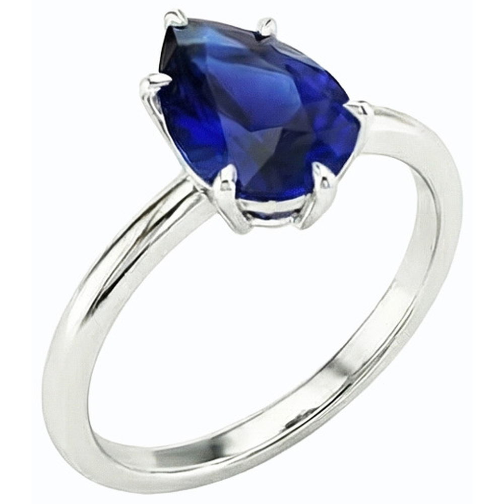 Natural Real ( Not Lab Grown )  Pear Cut September Birthstone Ring