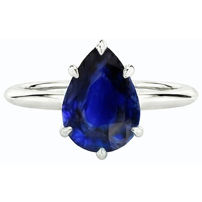 Natural Real ( Not Lab Grown )  Pear Cut September Birthstone Ring