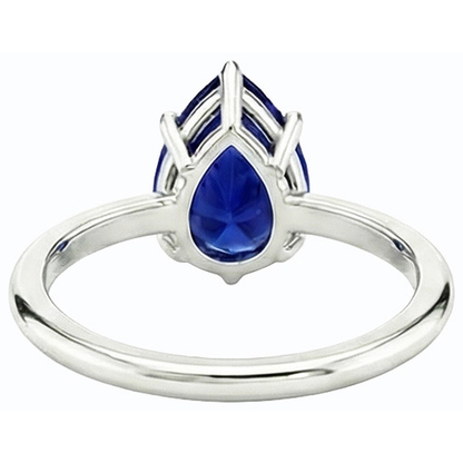 Natural Real ( Not Lab Grown )  Pear Cut September Birthstone Ring
