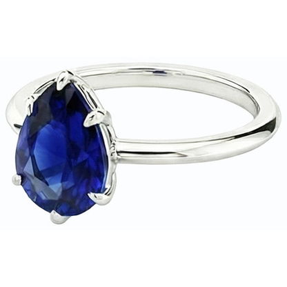 Natural Real ( Not Lab Grown )  Pear Cut September Birthstone Ring