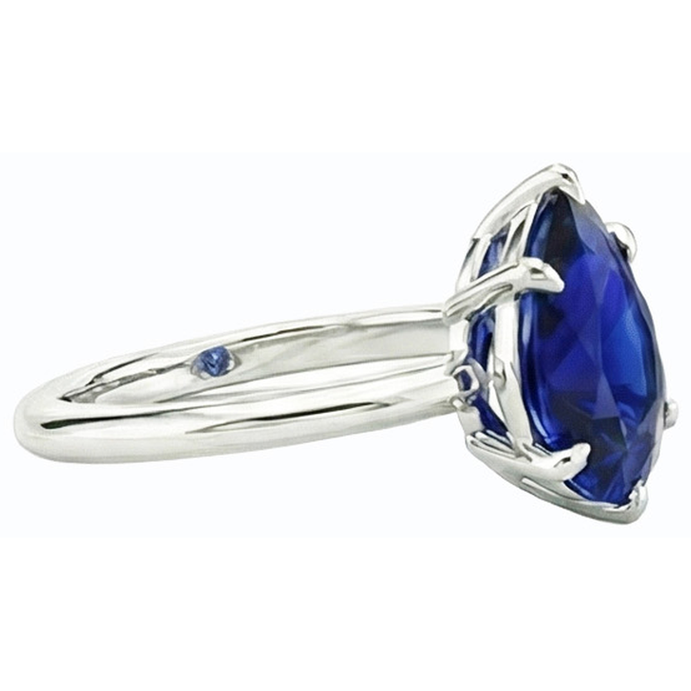 Natural Real ( Not Lab Grown )  Pear Cut September Birthstone Ring