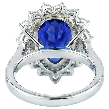 Natural Real ( Not Lab Grown )  Pear Sapphire Gold Cocktail Ring