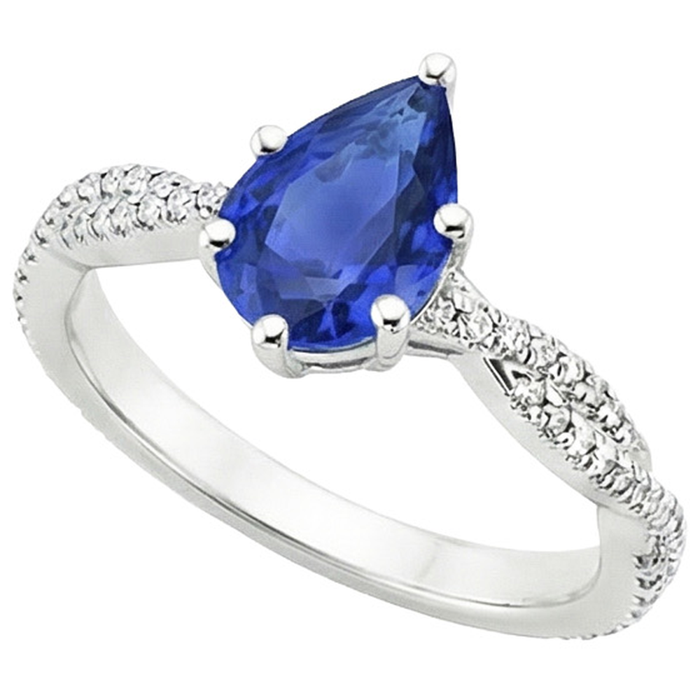 natural round sapphire 5.50ct ring top view