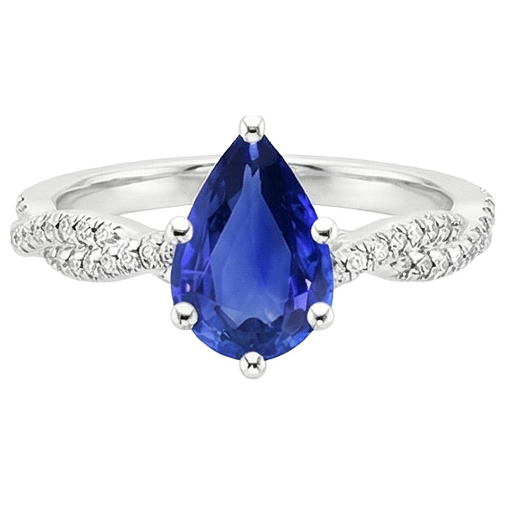 natural round sapphire 5.50ct ring close up detail