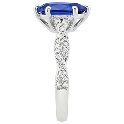 natural round sapphire 5.50ct ring profile view