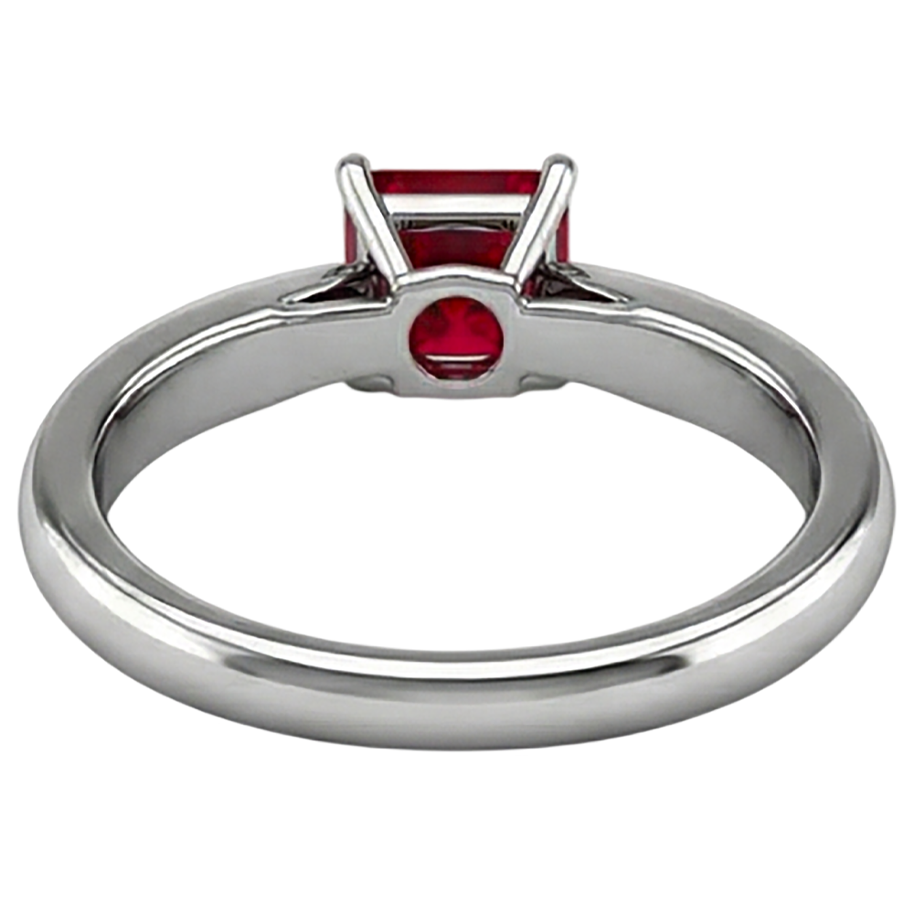 Natural Real ( Not Lab Grown )  Princess Cut Solitaire Ruby 2 Carat Ring 14K White Gold