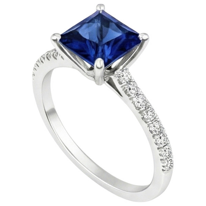 natural round sapphire 6ct ring top view