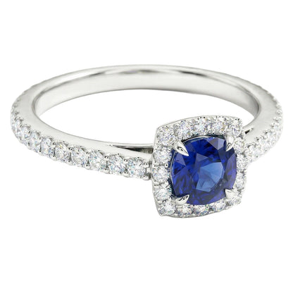 Natural Real ( Not Lab Grown )  Prong Set 2.75 Carats Sri Lanka Sapphire Wedding Ring White Gold 14K