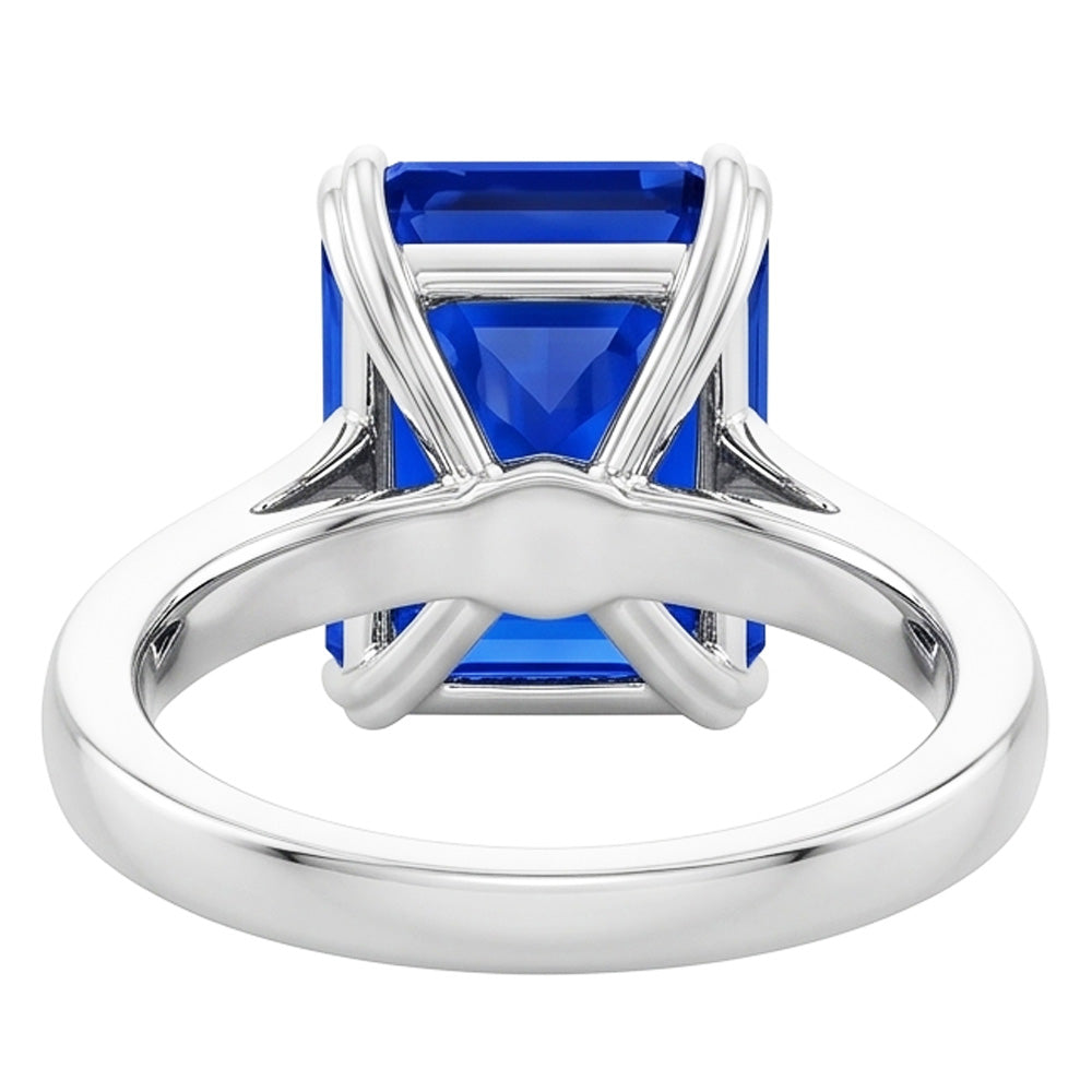 Natural Real ( Not Lab Grown )  Radiant Solitaire Ceylon Sapphire Engagement Ring 2.50 Carats Gold 14K