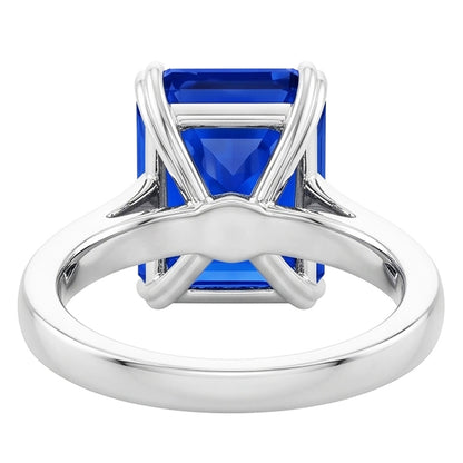 Natural Real ( Not Lab Grown )  Radiant Solitaire Ceylon Sapphire Engagement Ring 2.50 Carats Gold 14K
