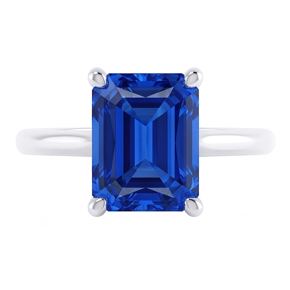 Natural Real ( Not Lab Grown )  Radiant Solitaire Sri Lankan Sapphire Ring 1.50 Carats Women’s Jewelry