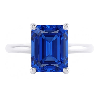 Natural Real ( Not Lab Grown )  Radiant Solitaire Sri Lankan Sapphire Ring 1.50 Carats Women’s Jewelry
