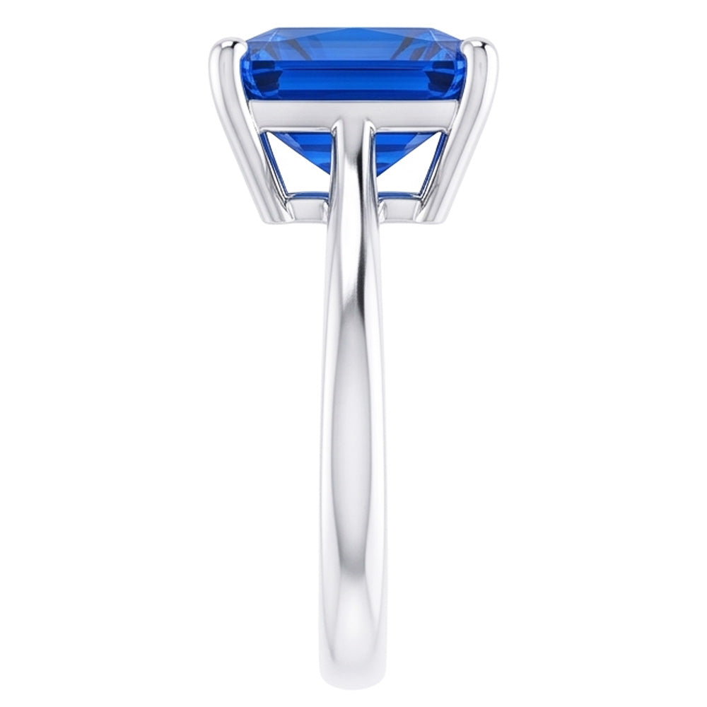 Natural Real ( Not Lab Grown )  Radiant Solitaire Sri Lankan Sapphire Ring 1.50 Carats Women’s Jewelry