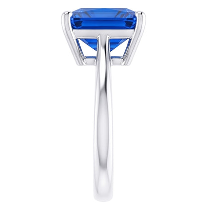 Natural Real ( Not Lab Grown )  Radiant Solitaire Sri Lankan Sapphire Ring 1.50 Carats Women’s Jewelry