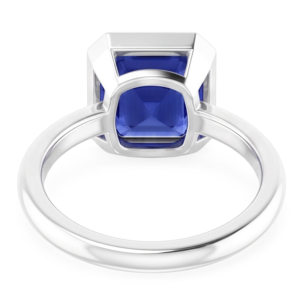 Natural Real ( Not Lab Grown )  Radiant Solitaire Women's Ring Bezel Set Ceylon Sapphire 2 Carats