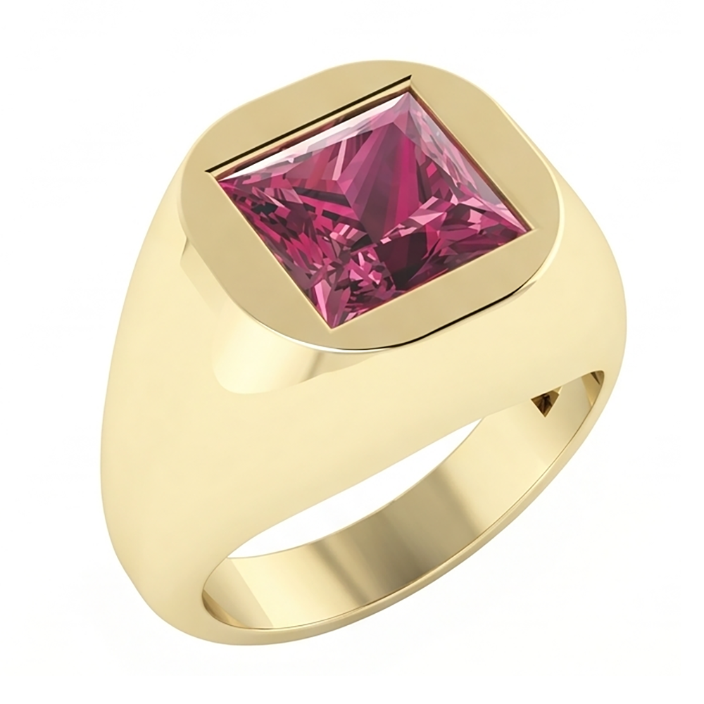 Natural Real ( Not Lab Grown )  Red Ruby Signet Ring