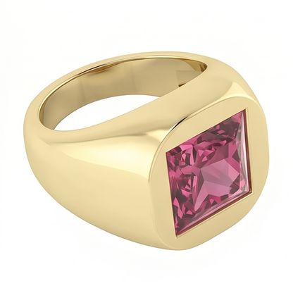 Natural Real ( Not Lab Grown )  Red Ruby Signet Ring