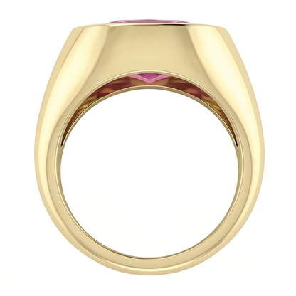Natural Real ( Not Lab Grown )  Red Ruby Signet Ring