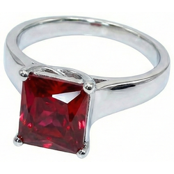 Natural Real ( Not Lab Grown )  Red Solitaire Ruby Women Engagement Ring 2.25 Carats White Gold 14K