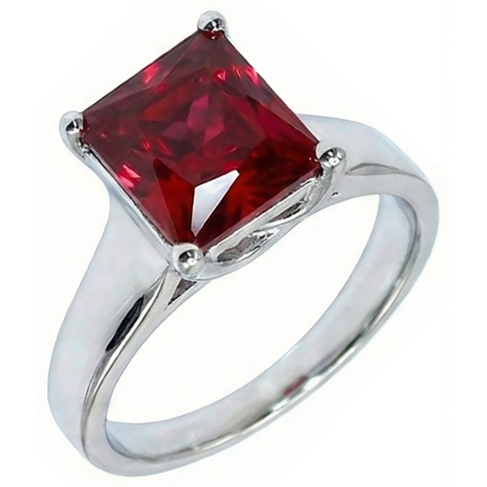 Natural Real ( Not Lab Grown )  Red Solitaire Ruby Women Engagement Ring 2.25 Carats White Gold 14K