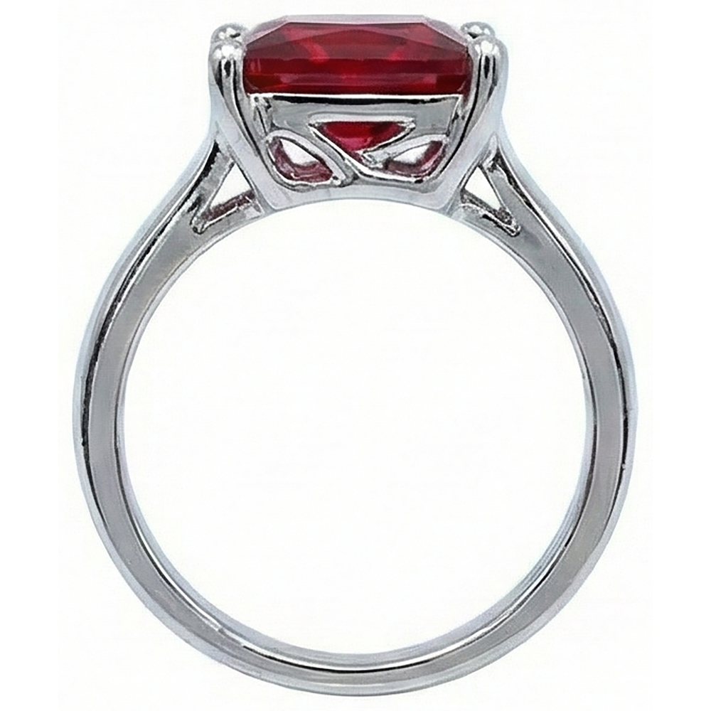 Natural Real ( Not Lab Grown )  Red Solitaire Ruby Women Engagement Ring 2.25 Carats White Gold 14K