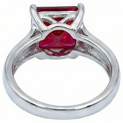 Natural Real ( Not Lab Grown )  Red Solitaire Ruby Women Engagement Ring 2.25 Carats White Gold 14K
