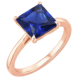 Natural Sapphire Ring 3.50ct - Rose Gold 14K