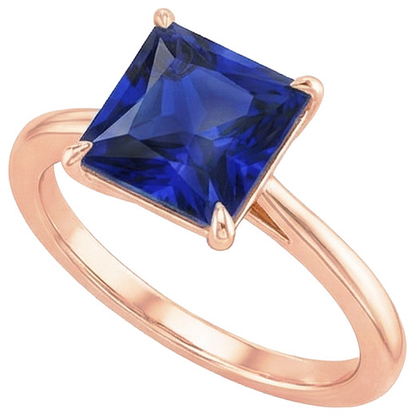 natural princess sapphire 3.50ct ring top view