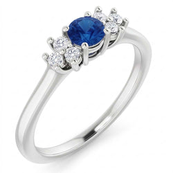 Natural Real ( Not Lab Grown )  Round Blue Sapphire Stone 1.50 Carats Engagement Ring