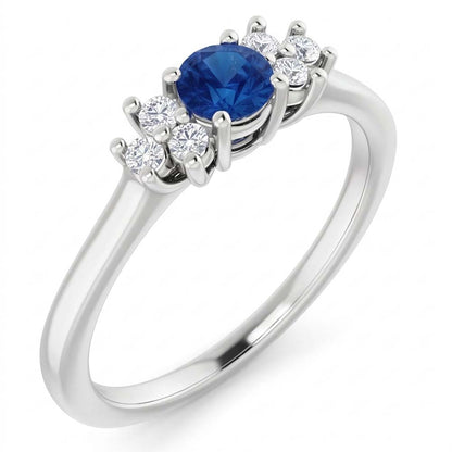 Natural Real ( Not Lab Grown )  Round Blue Sapphire Stone 1.50 Carats Engagement Ring