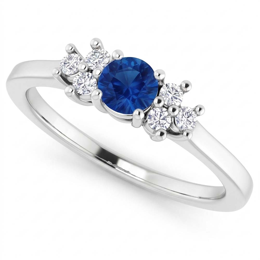 Natural Real ( Not Lab Grown )  Round Blue Sapphire Stone 1.50 Carats Engagement Ring