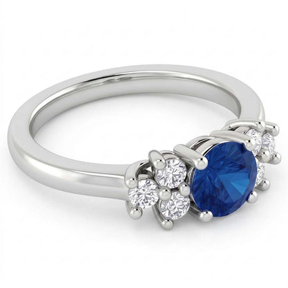 Natural Real ( Not Lab Grown )  Round Blue Sapphire Stone 1.50 Carats Engagement Ring