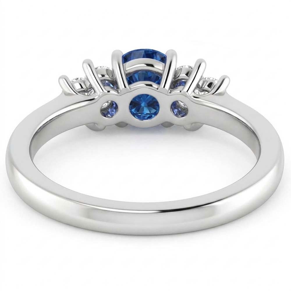 Natural Real ( Not Lab Grown )  Round Blue Sapphire Stone 1.50 Carats Engagement Ring