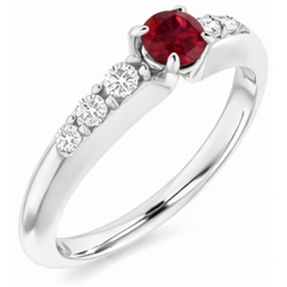 Natural Real ( Not Lab Grown ) Round Ruby 1.50 Carats Engagement Ring White Gold 14K