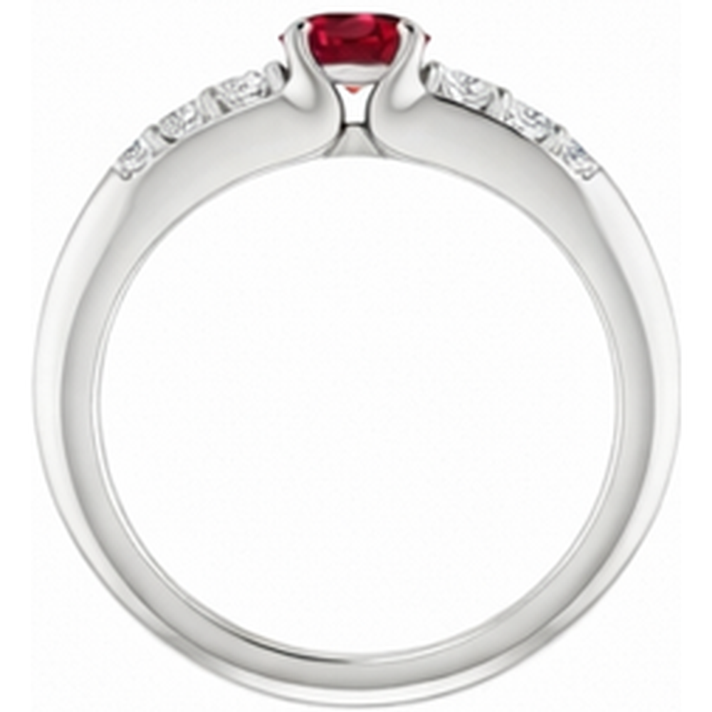 Natural Real ( Not Lab Grown ) Round Ruby 1.50 Carats Engagement Ring White Gold 14K