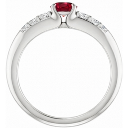 Natural Real ( Not Lab Grown ) Round Ruby 1.50 Carats Engagement Ring White Gold 14K