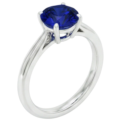 Natural Real ( Not Lab Grown )  Round Sapphire One Stone Ring Design